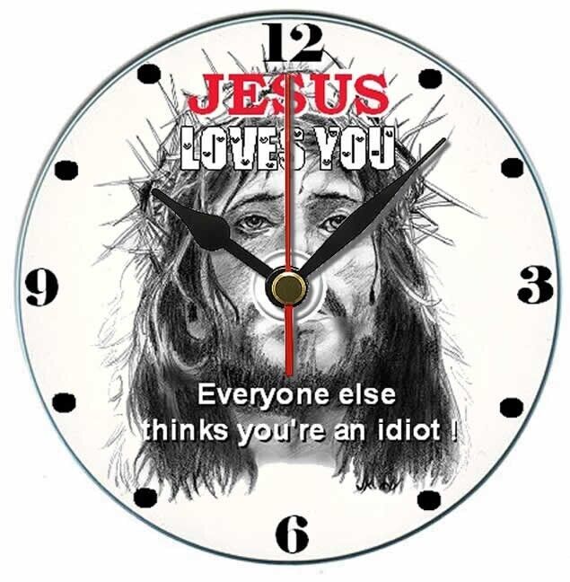 Jesus joke secret santa, funny, novelty gift idea CD / DVD Desk clock - ... - $12.79