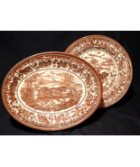 Vintage English Ironstone SUMMER ON THE HOME FARM 2-Piece Plate &amp; Platte... - $30.04 CAD