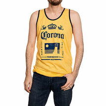Corona Extra Crown Logo From Mexico 1925 Faded Gold Ringer Tank Top Gold - £22.49 GBP+