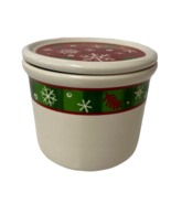 Longaberger Pottery Holiday One Pint Crock Snowflake With Lid Excellent ... - £21.72 GBP