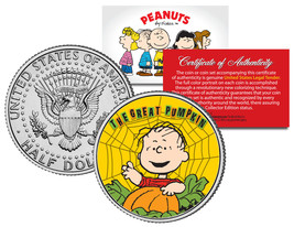 Peanuts Halloween Great Pumpkin Linus Web Jfk Half Dollar U.S. Coin *Licensed - £6.80 GBP