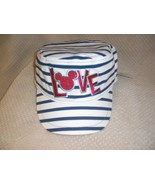 Disney Parks Minnie Mouse Blue Striped &quot;Love&quot; Baseball Cap Adult Size Ne... - £12.58 GBP