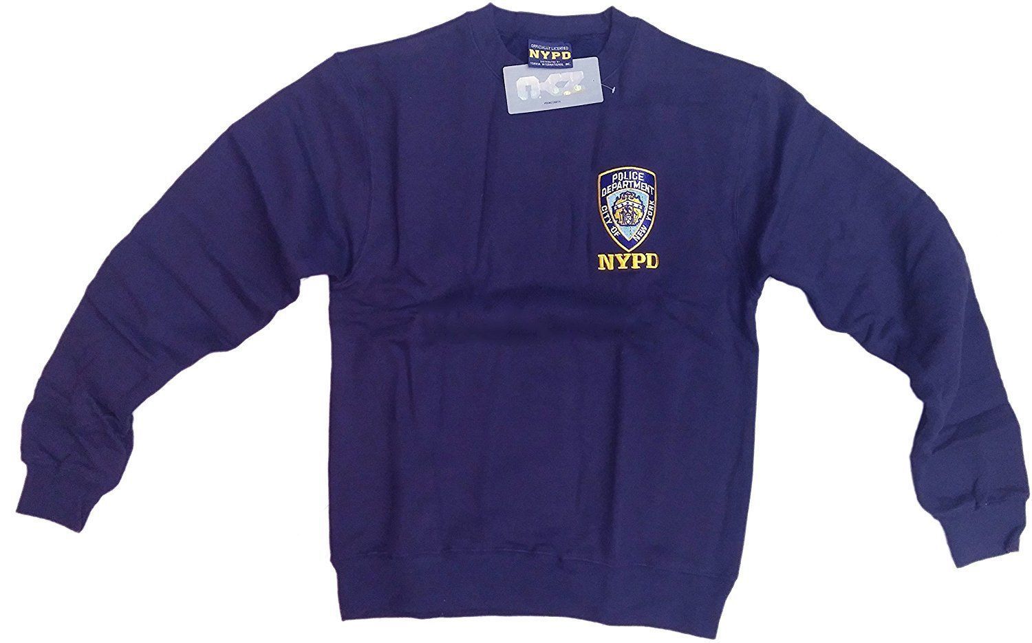 NYPD Mens Crewneck Sweatshirt Navy New York City Police Shirt NYC Gift PDNY - $29.98