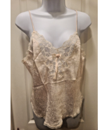 NWT Vtg CHRISTIAN DIOR Light Peach Satin Lace V Camisole Cami Top Linger... - $58.04