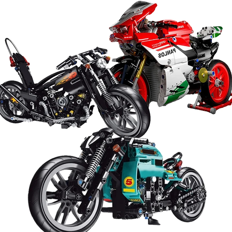 New high-tech City Speed Sports Motorcycle Racing Moto Vehicle model Building - £259.09 GBP+