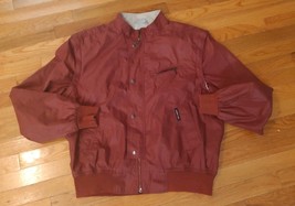 Member&#39;s Only Bomber Jacket Men&#39;s 46  Full Zip Removable Sleeves Burnt O... - $35.99