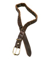 Vintage MENS Belt Brown Braided Leather Belt Medium 1980S - $27.72