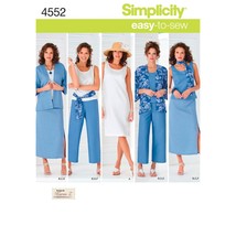 Simplicity Easy-to-Sew 4552 Plus Size Skirt, Pants, Dress, and Scarf Sewing Patt - £17.29 GBP