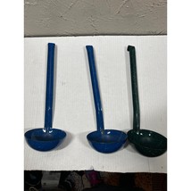 Vintage Enamelware Large Ladle Dipper Graniteware Speckled Blue 12 Inch ... - $32.95
