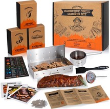 Wood Smoked Bbq Grill Set | 12 Pcs Grill Kit | Smoker Box Bbq Gifts For ... - $44.99