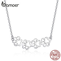Dog and Cat Paw Silver Choker Necklace for Women 925 Silver Cat Pet Footprint Sh - £18.09 GBP