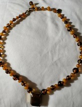 Vintage Miriam Haskell root beer color glass beads and pendant necklace. - £77.90 GBP