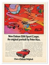 Print Ad Datsun 1200 Sport Coupe Peter Max Vintage 1973 Advertisement - £7.62 GBP