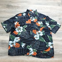 George Short Sleeve Shirt Men XL Hawaiian Camp Floral Colorful Vacation ... - £11.56 GBP