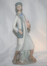 Casades Porcelain Spain 10&quot; Lady with Books Figurine  #2529 - £28.42 GBP