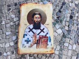 Saint Sava icon, Christian Orthodox icon of Saint Sava, Christian icon gift - $13.00