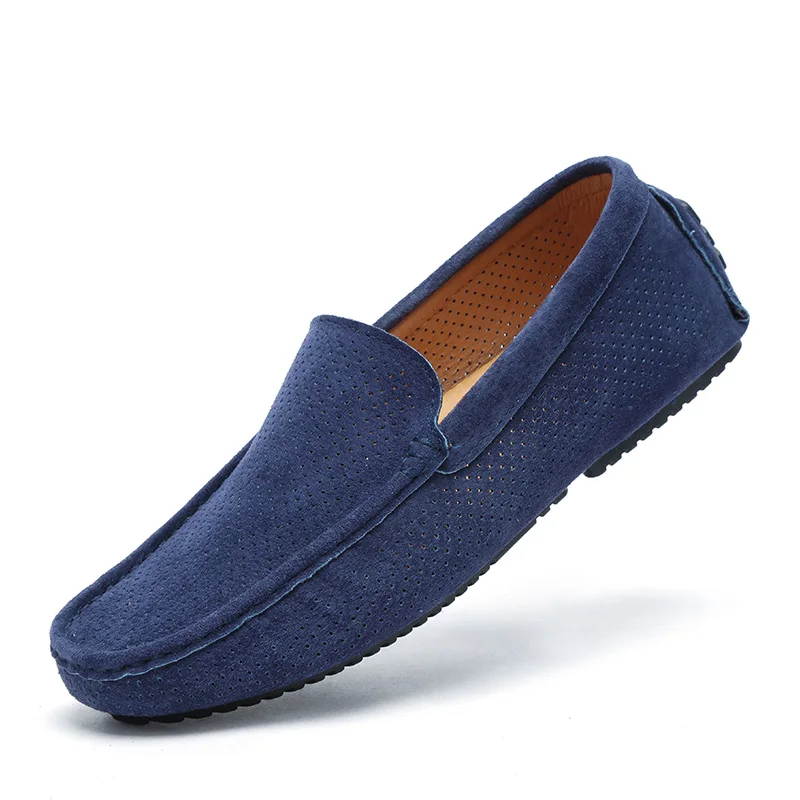 Green Genuine Leather Men Loafers Shoes Casual Luxury Brand Slip on Desi... - £36.81 GBP