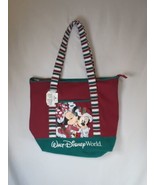 Walt Disney World Christmas Mickey &amp; Minnie Mouse Large Zip Tote Bag - $565.25 MXN