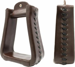 ANTIQUESADDLE New Style Stirrups with Leather lacing - $53.90