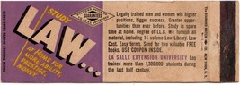 Vintage Matchbook Cover LaSalle University Law Degree Correspondence Course 50s - £11.82 GBP