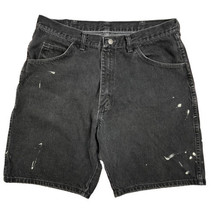 Vintage Black Wrangler Denim Jean Shorts Men’s 34x8 Faded Workwear Jorts... - £18.17 GBP