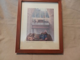 Child&#39;s Desk with Teddy Bear by Highland White, Framed Print - £20.04 GBP