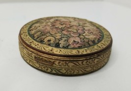 Vintage Ladies 1930s Powder Compact Embroidered Repoussed  - $39.95