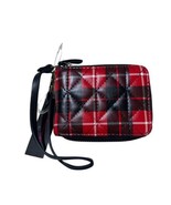 No Boundaries Wallet Women Red Black Checkered Quilted 5x4 Wristlet Stra... - $14.00