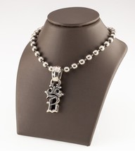 Bill Wall Leather &quot;B&quot; Pendant 2003 w/ 19.5&quot; Ball Chain and Charm - £466.64 GBP