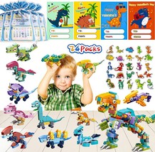 YDP Valentines Day Gifts for Kids - 24Pack Dinosaur Building Blocks with... - $27.61