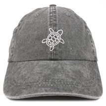 Trendy Apparel Shop Sea Turtle Embroidered Pigment Dyed Washed Baseball Cap - Bl - £16.02 GBP