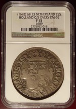 1693 Netherlands 28s Holland C/S Counter Stamp NGC Certified! - $499.99