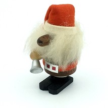 GOULA Spain vintage wood Santa figurine - handmade Xmas big nose doll bell - £11.56 GBP