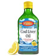 12/27 Carlson - Cod Liver Oil, 1100 mg Omega-3s, Liquid Fish Oil Supplement, Wil - $35.63