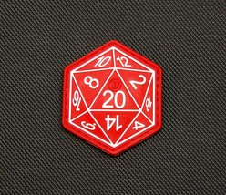 Dungeons And Dragons Die D20 3D PVC Morale Patch Hook Backing D&amp;D Hook F... - £6.12 GBP