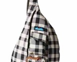 KAVU Rope Sling Canvas Bag Crossbody Plaid Black Cream Backpack Multi Po... - $21.78