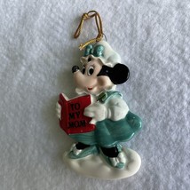 Disney Minnie Mouse Christmas Ornament Ceramic Vintage Japan To My Mom Vintage - $9.29