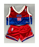 Build a Bear NBA Outfit 00 Basketball Jersey and Shorts Set Red Blue Uni... - £10.17 GBP