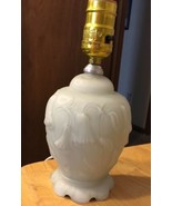 Vintage Frosted Glass Electric Lamp W/ Flowers - €20,28 EUR
