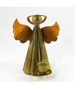 Christmas Candle Holder Angel Brass &amp; Copper Nice 6&quot; Tall Vintage - £10.21 GBP