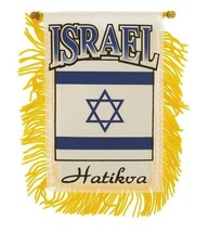 Israel Israeli Hatikva Rearview Mirror Window Hanging Mini Banner 4x5.5 In - $6.23