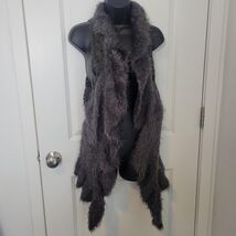 BKE Boutique Women’s Size Small Crochet Eyelash Sweater Vest Boho Faux Fur - $18.80