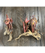 Copper Driftwood Birds Flower Wall Art Vintage Nature 2 Piece Beach Decor - $79.19