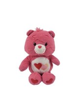 Care Bear Love A Lot Plush Stuffed Animal Pink Red w 2 Hearts 13&quot; Toy - $9.89