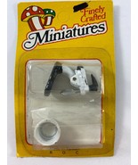 Vintage Doll House Miniature Metal Black White Mixer with Bowl  NEW - $12.86