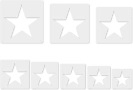 Star Stencil Set 8 Pcs Different Size Stencils Large Star Template for S... - $16.77