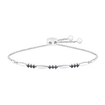 0.40CT Moissanite Rond Tennis Bolo Bracelet Réglable 14K Plaqué or Blanc - £84.40 GBP