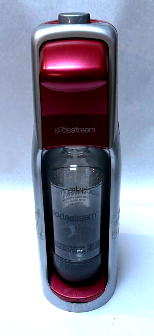 SodaStream A200 Red Silver Water Carbonator Machine + Bottle + Empty CO2... - $42.56