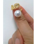 Handmade sterling silver ring with fresh water pearl X&#39;mas gift birthday... - $88.00