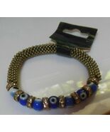 Evil Eye &amp; Rhinestone Spacer Stretch Bracelet - $14.84